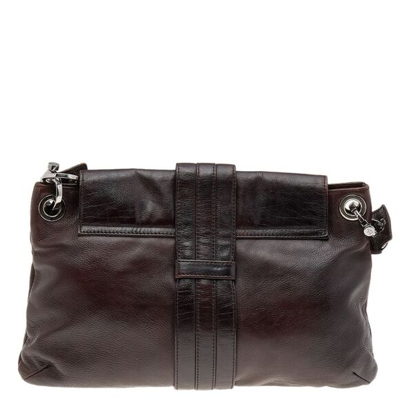 Lanvin Dark Brown Leather Flap Shoulder Bag - Picture 4 of 7